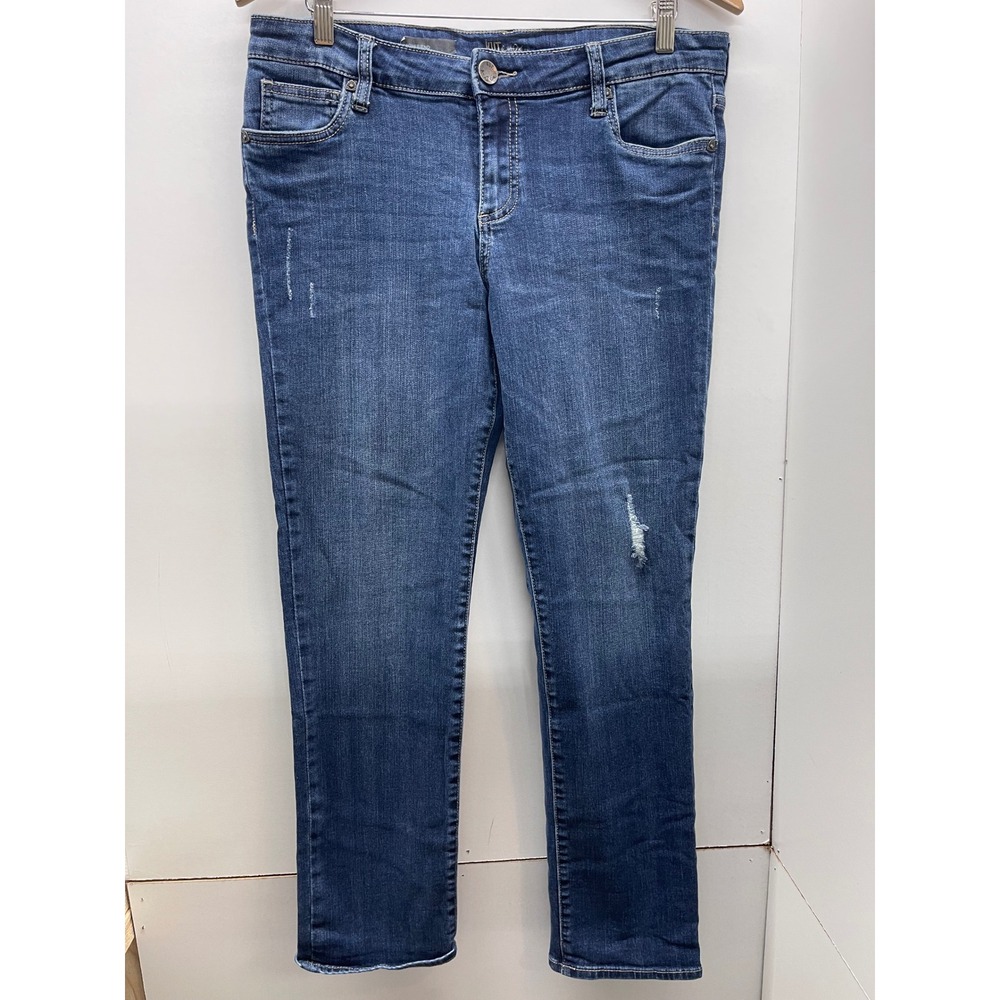Kut from the Kloth Catherine Slim Boyfriend Jeans Medium Wash Distressed Size 10